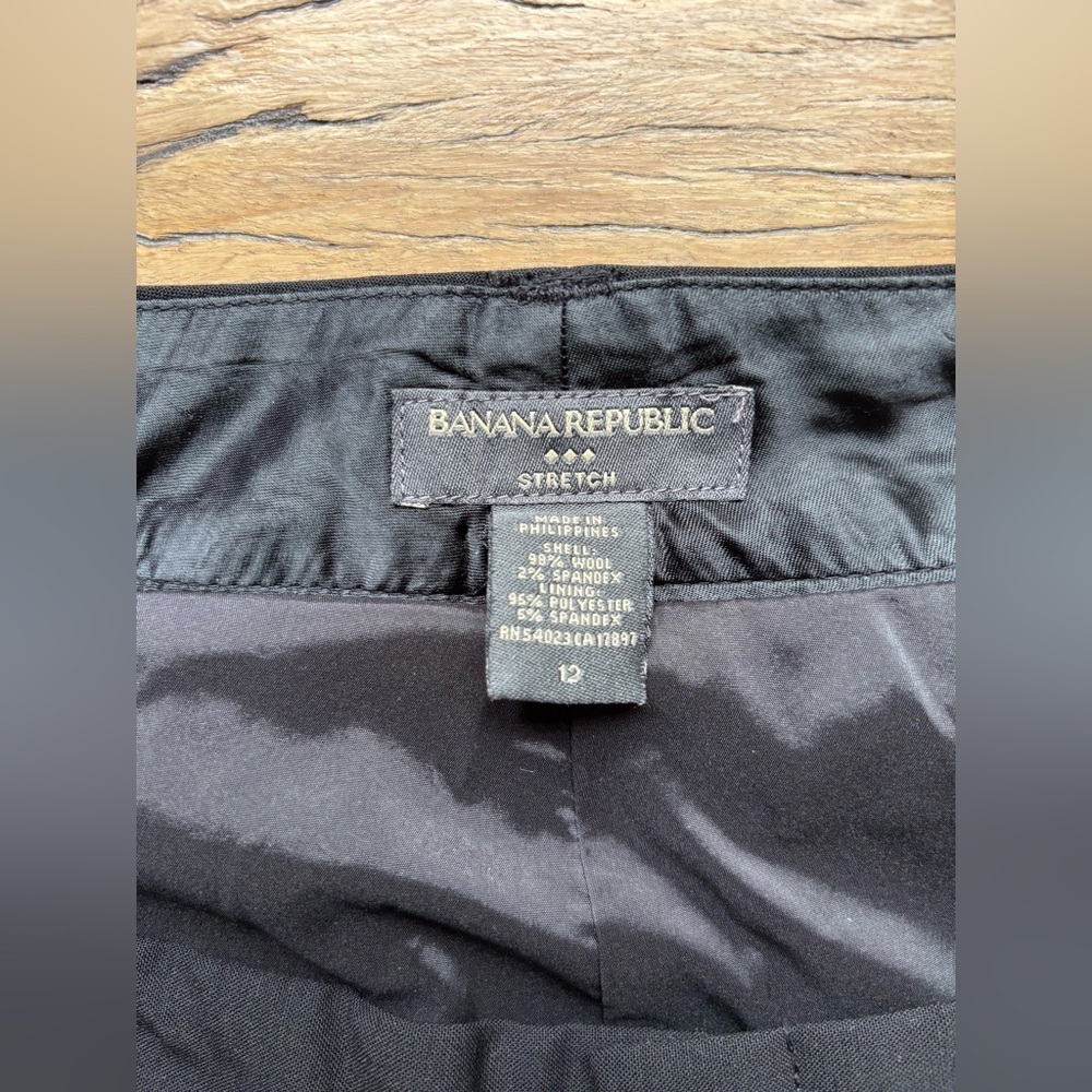 Banana Republic Black Wool Stretch Crop Culotte Pant EXC Size 12 Martin Fit - Picture 7 of 8